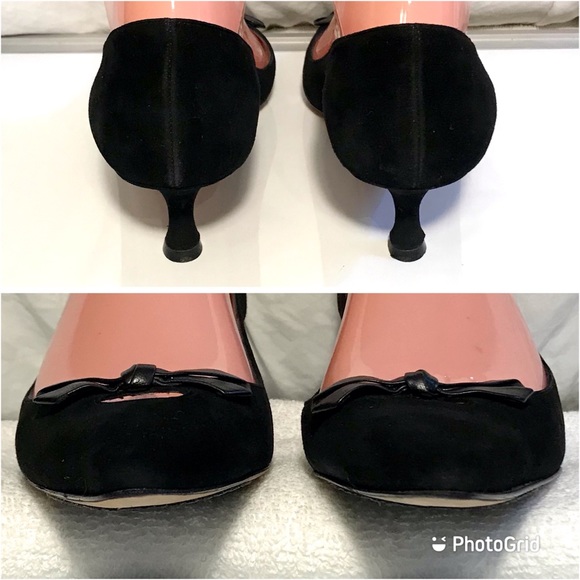 Like🆕 MANOLO BLAHNIK Black Kitten Heels  US 8 - Picture 7 of 13